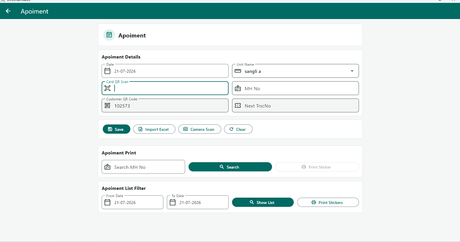 Appointments Page
